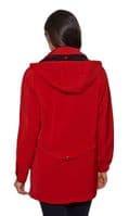 Ladies Long Hooded Red Rain Jacket db897